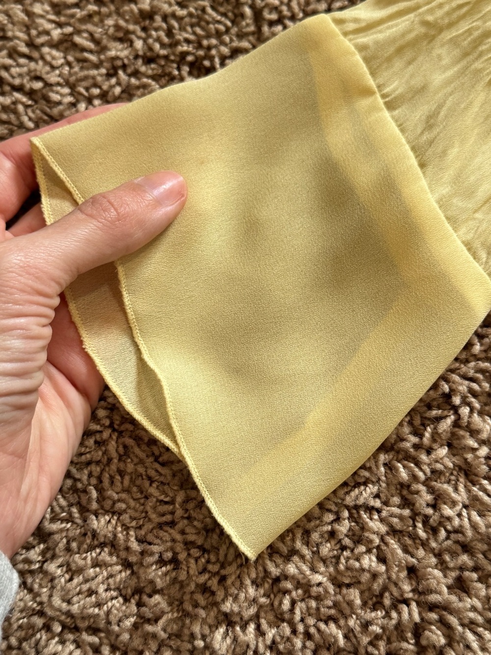 Vintage Y2K Ruffle and Lace Sheer Lemonade Yellow Blouse - Picture 7 of 9